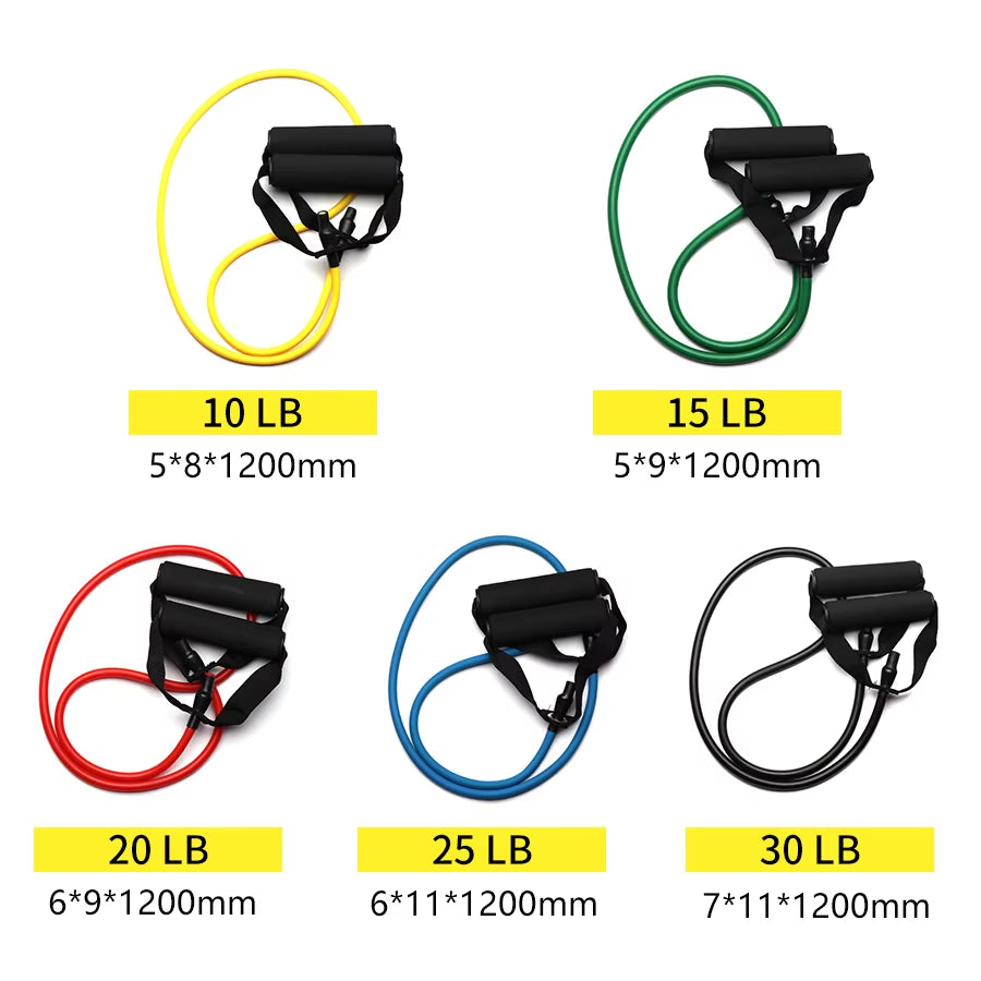 5 Levels Resistance Bands with Handles Training Exercise Tube Band Pull Rope Fitness Elastic Bands Workouts Strength Equipment