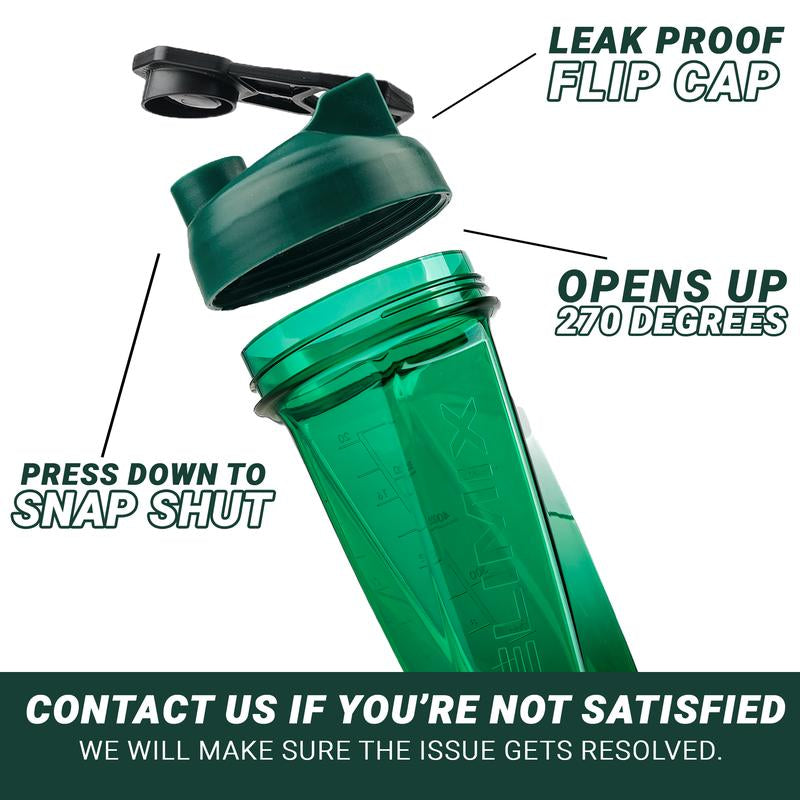 Helimix Monochrome Series Shaker Bottles - No Whisks No Screens No Clumps - Mix Your Preworkout and Protein with the Most Efficient and Simple Shaker Cup on the Market - Helimix