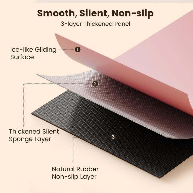FEIERDUN Foldable Slide Board for Home Workout,Full-Body Core Training,Balance & Flexibility,Low-Impact Exercise Equipment for Skating, Yoga & Cardio,Portable & Easy to Store