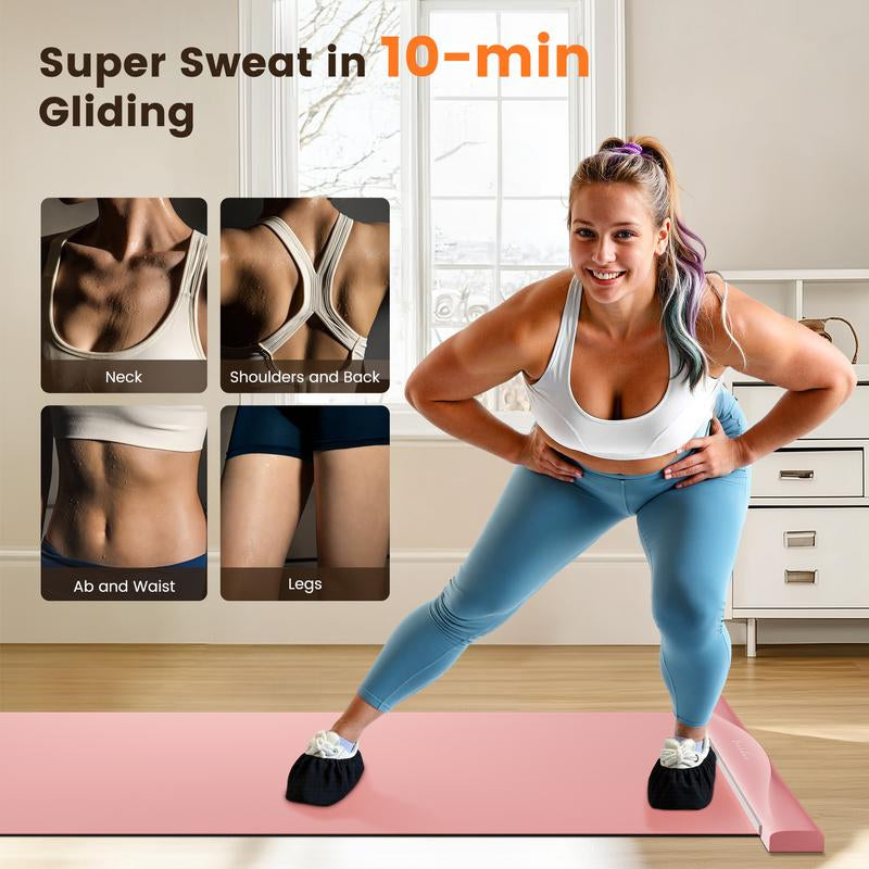 FEIERDUN Foldable Slide Board for Home Workout,Full-Body Core Training,Balance & Flexibility,Low-Impact Exercise Equipment for Skating, Yoga & Cardio,Portable & Easy to Store